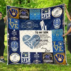 Milwaukee Brewers Christmas  Quilt and Home Decor