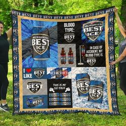 MilwaukeeS Best Ice Funny Gift For Beer Lover Quilt and Home Decor