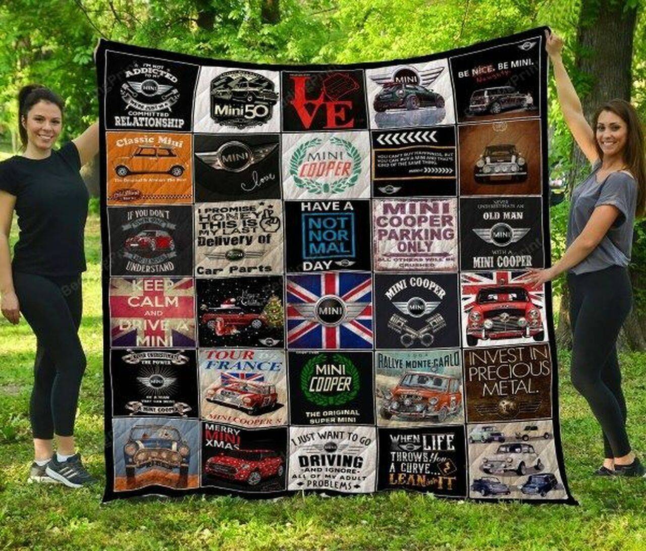 Mini Cooper Parking Only Quilt Blanket Great Customized Blanket Gifts For Birthday Christmas Thanksgiving and Home Decor