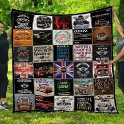 Mini Cooper Parking Only Quilt Blanket Great Customized Blanket Gifts For Birthday Christmas Thanksgiving and Home Decor