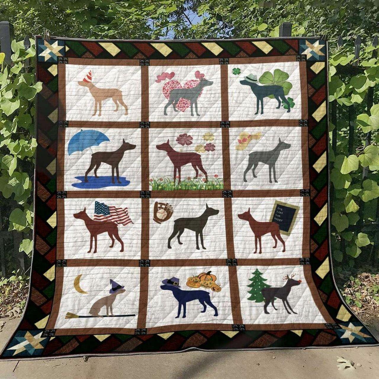 Miniature Pinscher Tl310535 Quilt Blanket and Home Decor