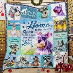 Miniature Schnauzer Dog Cl15110200Mdq Quilt Blanket and Home Decor