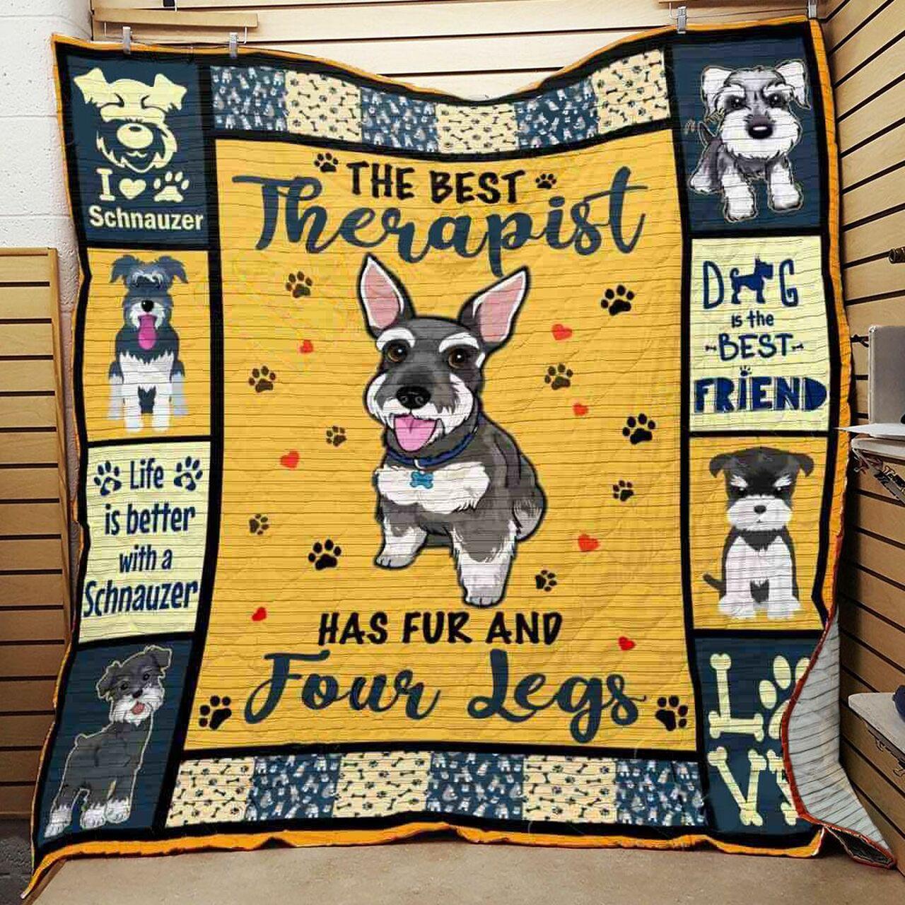 Miniature Schnauzer Dog Quilt Ain and Home Decor