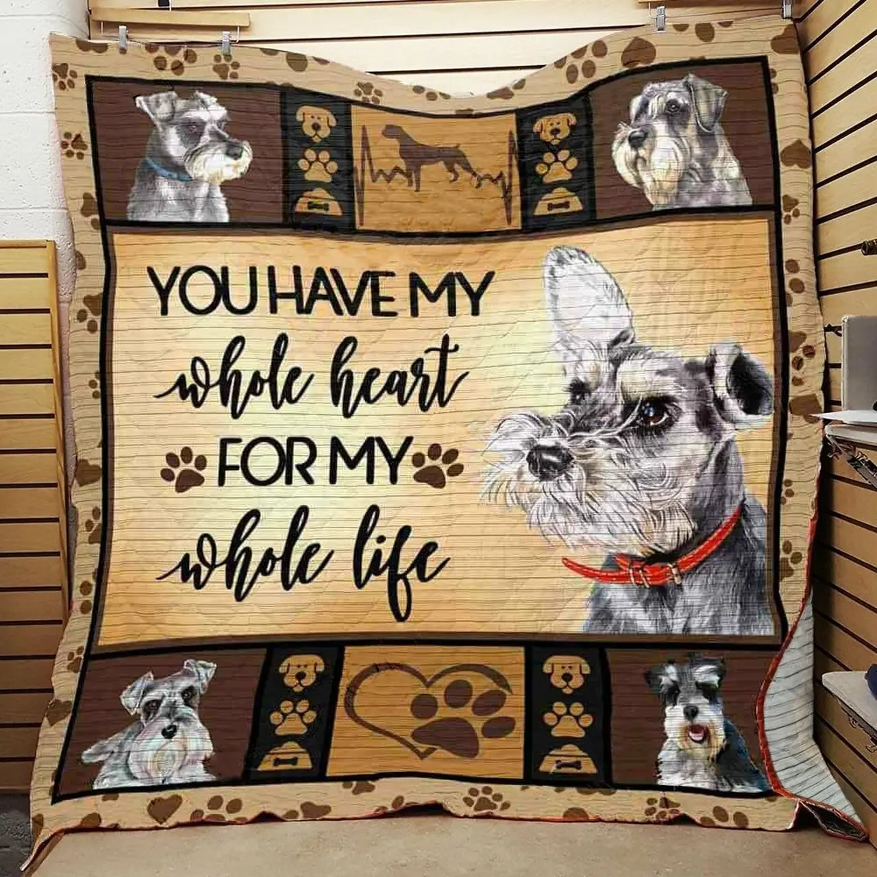 Miniature Schnauzer Dog Quilt Aix and Home Decor