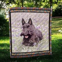 Miniature Schnauzer Floral Hur Quilt Bevrhv and Home Decor