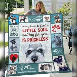 Miniature Schnauzer Little Soul Quilt Gmx and Home Decor