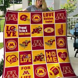 Minnesota Golden Gophers Quilt Blanket B070621  Quilt and Home Decor
