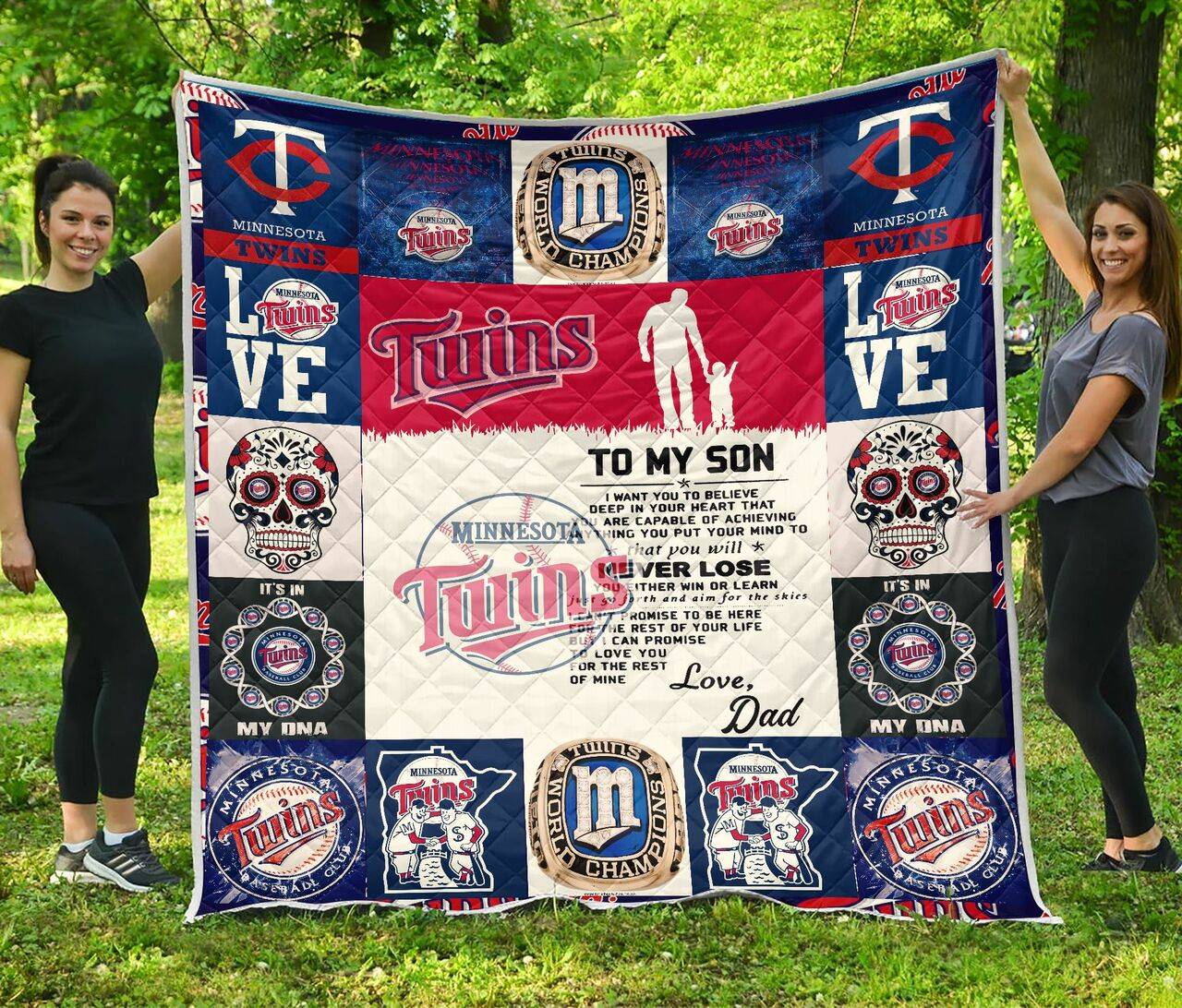 Minnesota Twins Family To My Son Quilt Blanket and Home Decor