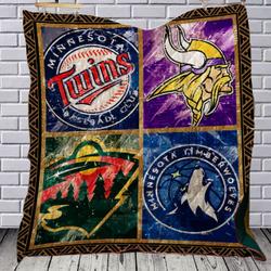 Minnesota Twins Vikings Timberwolves Wild Quilt Blanket Bs1031 and Home Decor