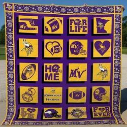 Minnesota Vikings Quilt Blanket 03 and Home Decor