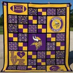 Minnesota Vikingss Quilt Blanket 02 and Home Decor