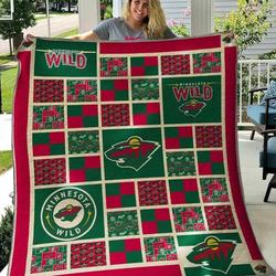 Minnesota Wild Ver1 Blanket Th2906 Quilt and Home Decor