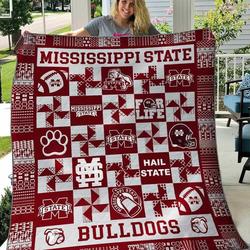 Mississippi State Bulldogs Ver4 Blanket Th1507 Quilt and Home Decor