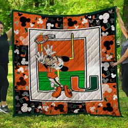 Mk Miami Hurricanes Quilt Blanket and Home Decor