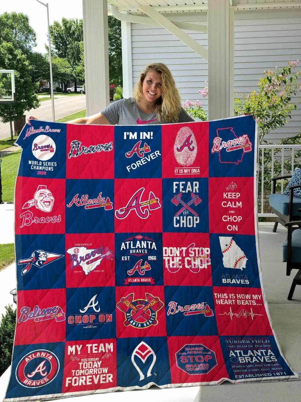 Mlb Atlanta Braves Quilt Blanket and Home Decor