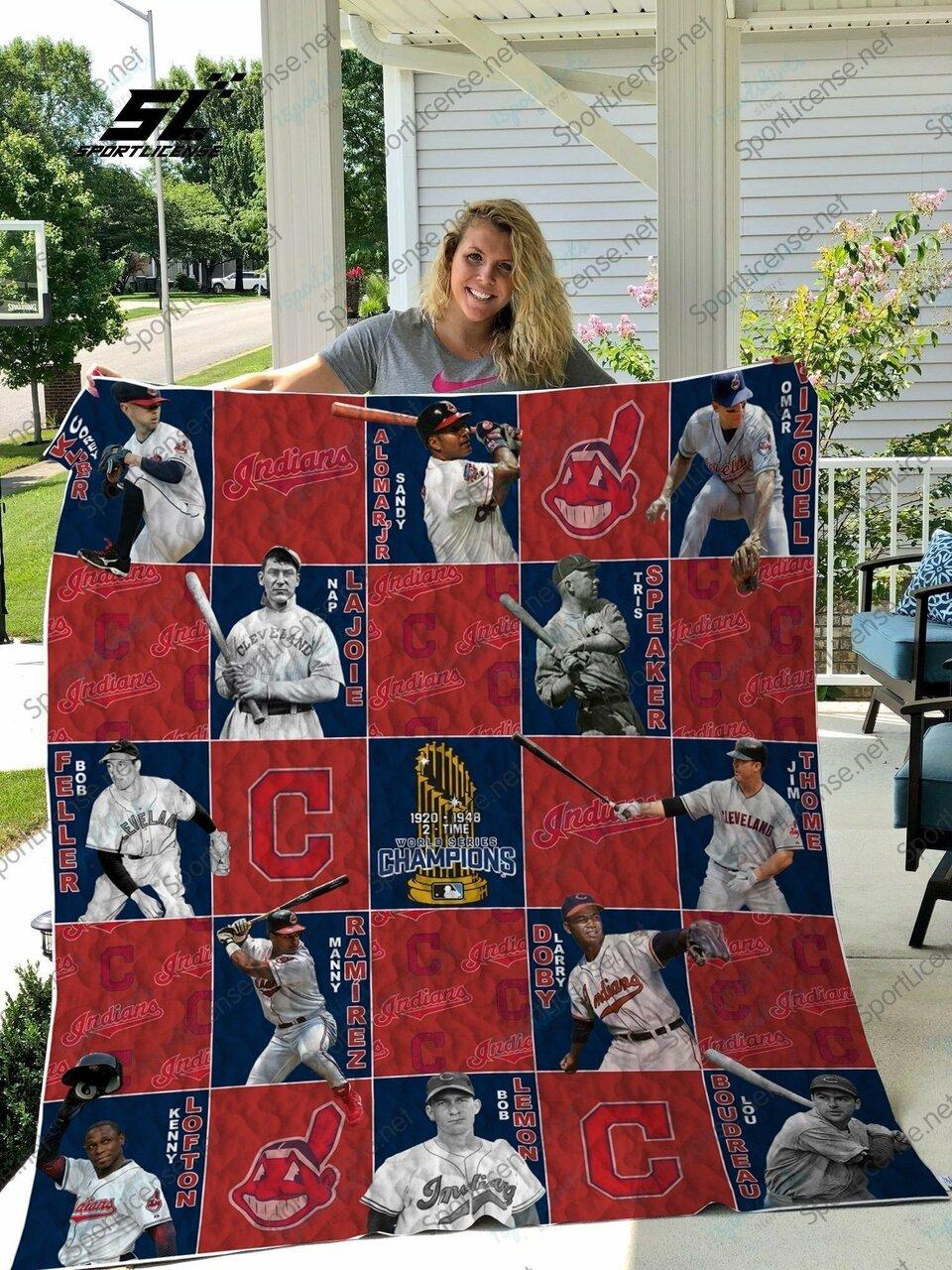Mlb Cleveland Indians Quilt Blanket 03 and Home Decor