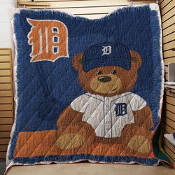 Mlb Field Bear Baby Woven Jacquard Throw Quilt and Home Decor