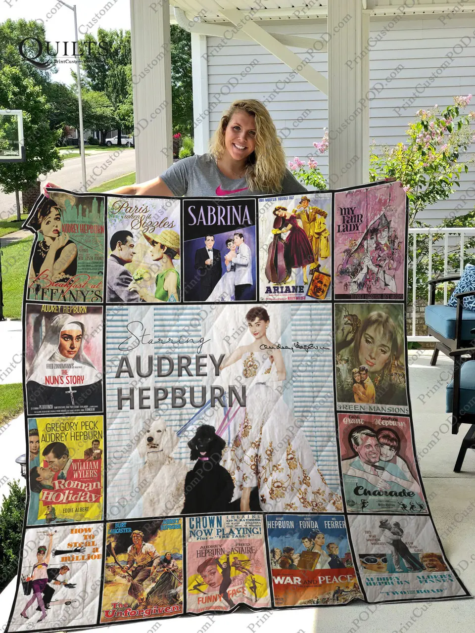 Mofi - Audrey Hepburn Quilt Blanket For Fans Ver 17 and Home Decor