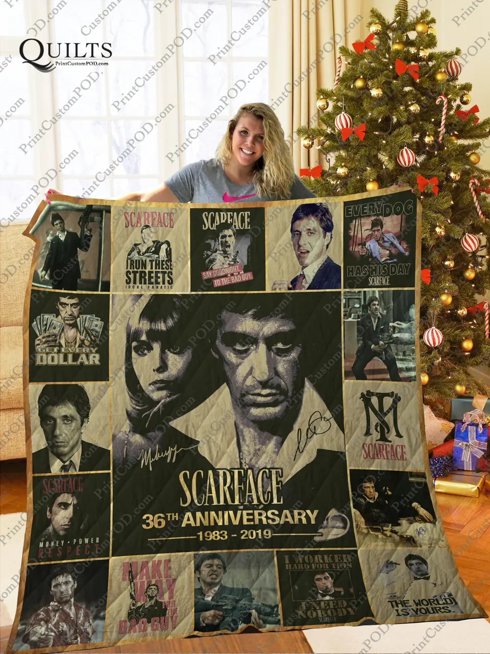 Mofi -Scarface Quilt Blanket Ver 1 and Home Decor