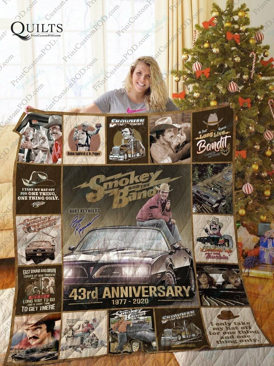 Mofi Smokey And The Bandits Christmas Quilt Blanket Ver 17 1 and Home Decor