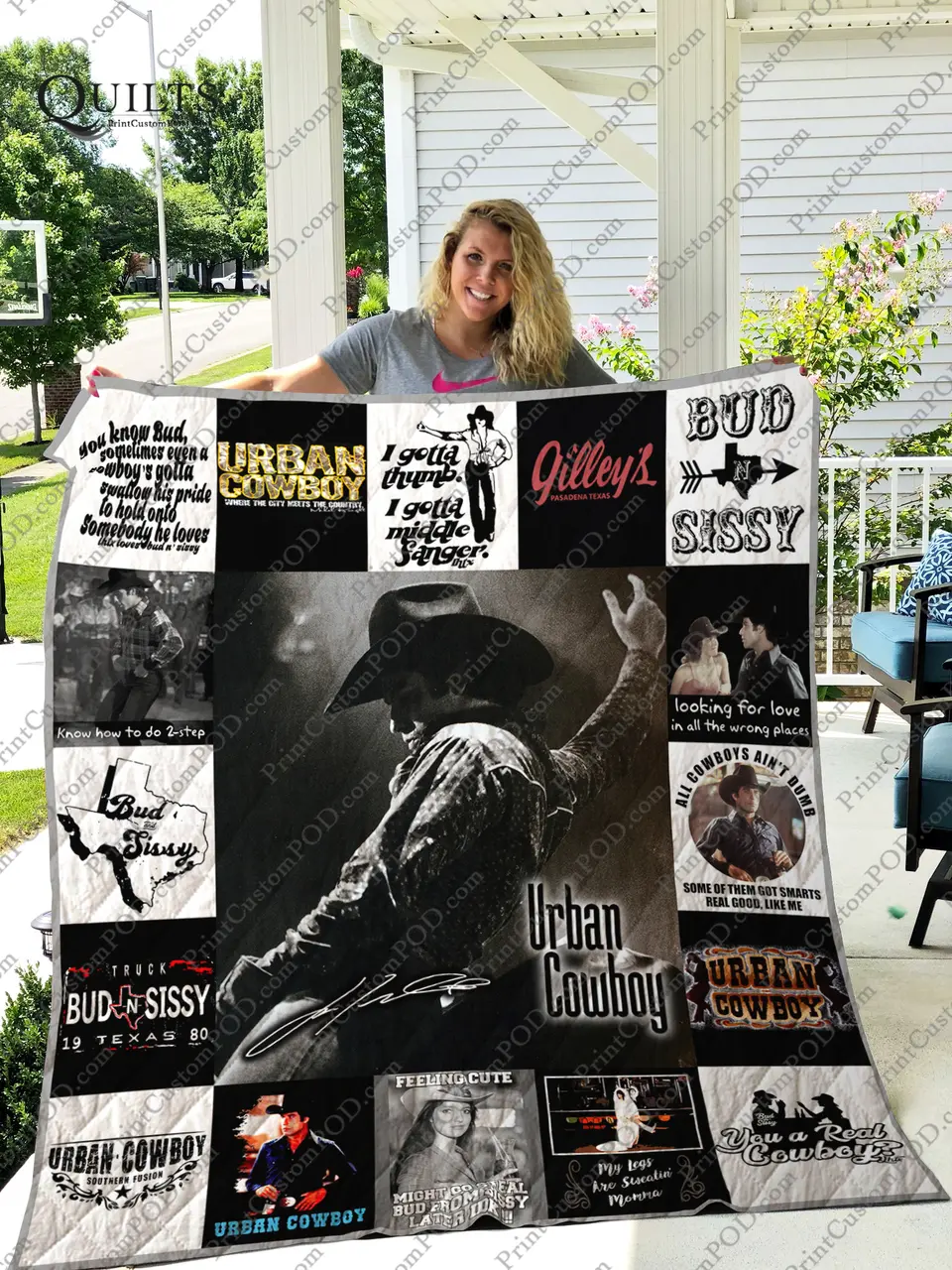 Mofi - Urban Cowboy Quilt Blanket For Fans Ver 17-2 and Home Decor
