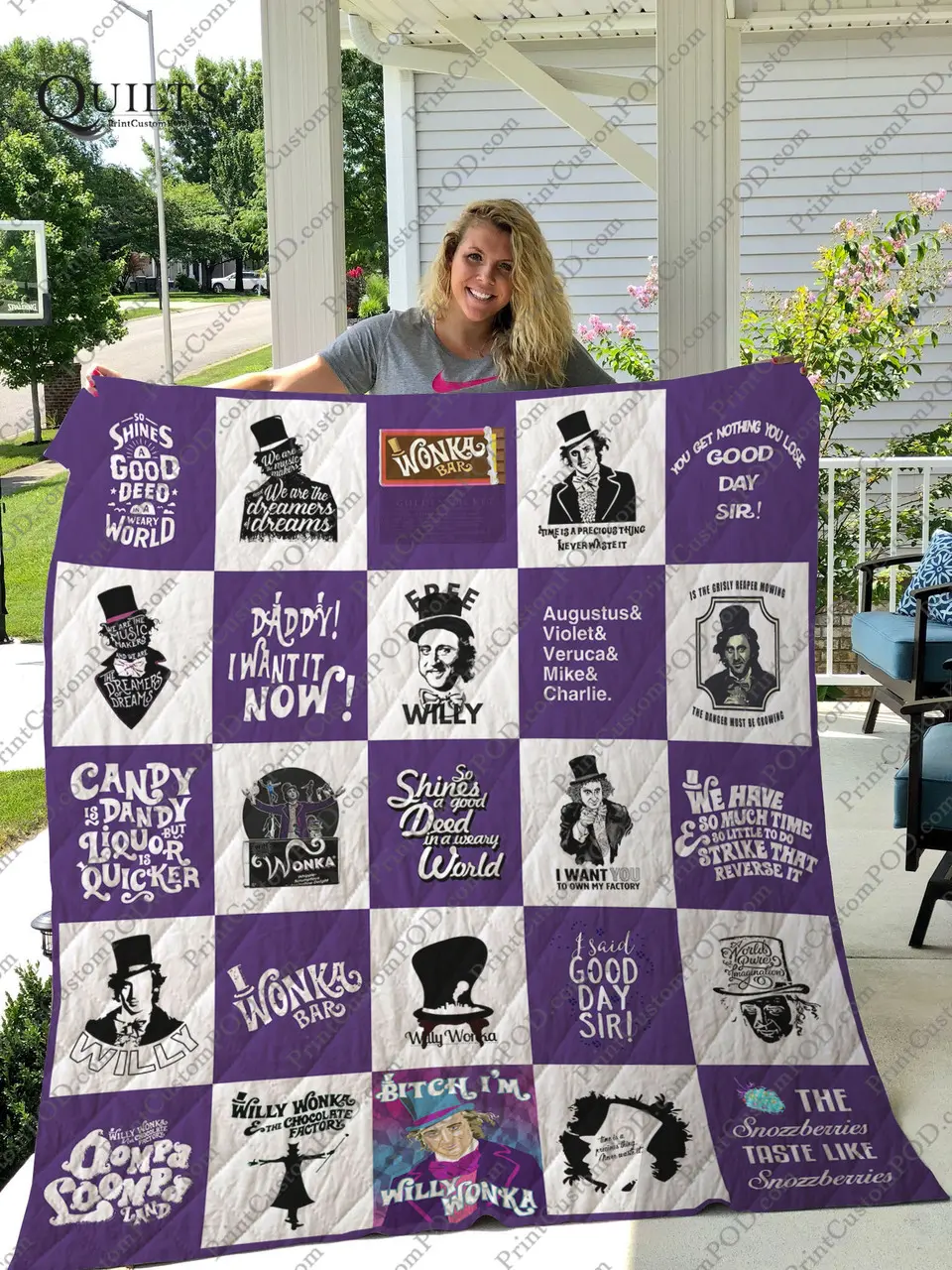 Mofi - Willy Wonka And The Chocolate Factory Quilt Blanket For Fans Ver 25 and Home Decor