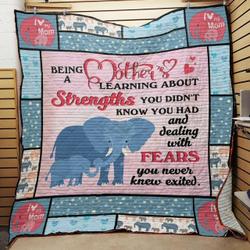 Mom Elephant JFJ10007 3D Customized Quilt 2707 and Home Decor