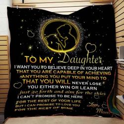 Mom To Daughter Never Lose Blanket Th0907 Quilt and Home Decor
