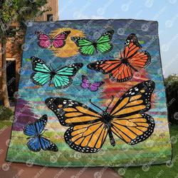 Monarch Butterfly Quilt Blanket Vq06  Quilt and Home Decor