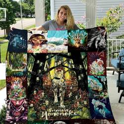 Mononoke Hime Quilt Blanket 0545 and Home Decor