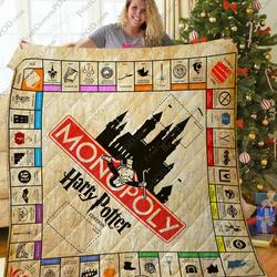 Monopoly Harry Potter Christmas Quilt Blanket and Home Decor