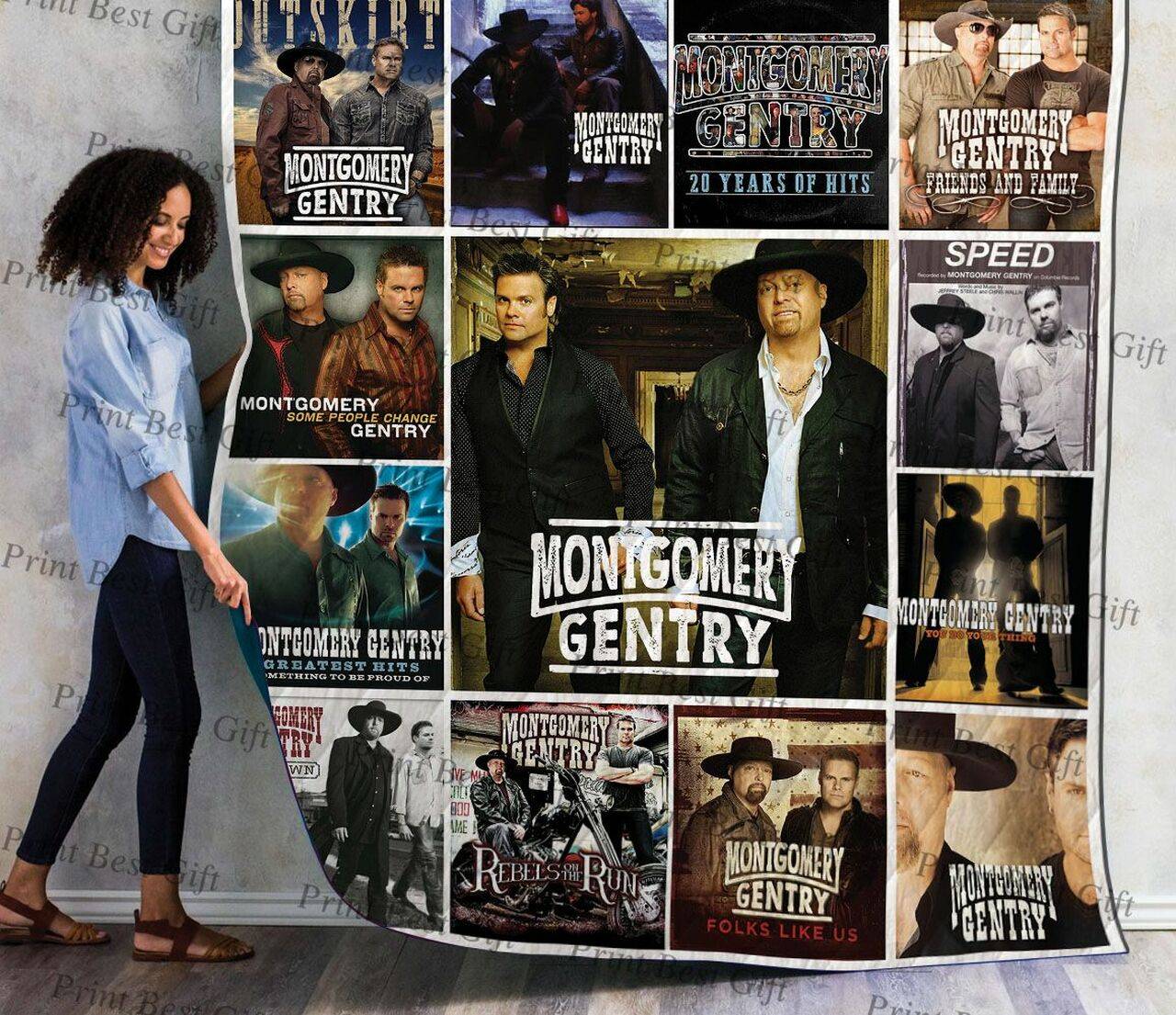 Montgomery Gentry Albums Cover Poster Quilt Blanket Ver 2 and Home Decor