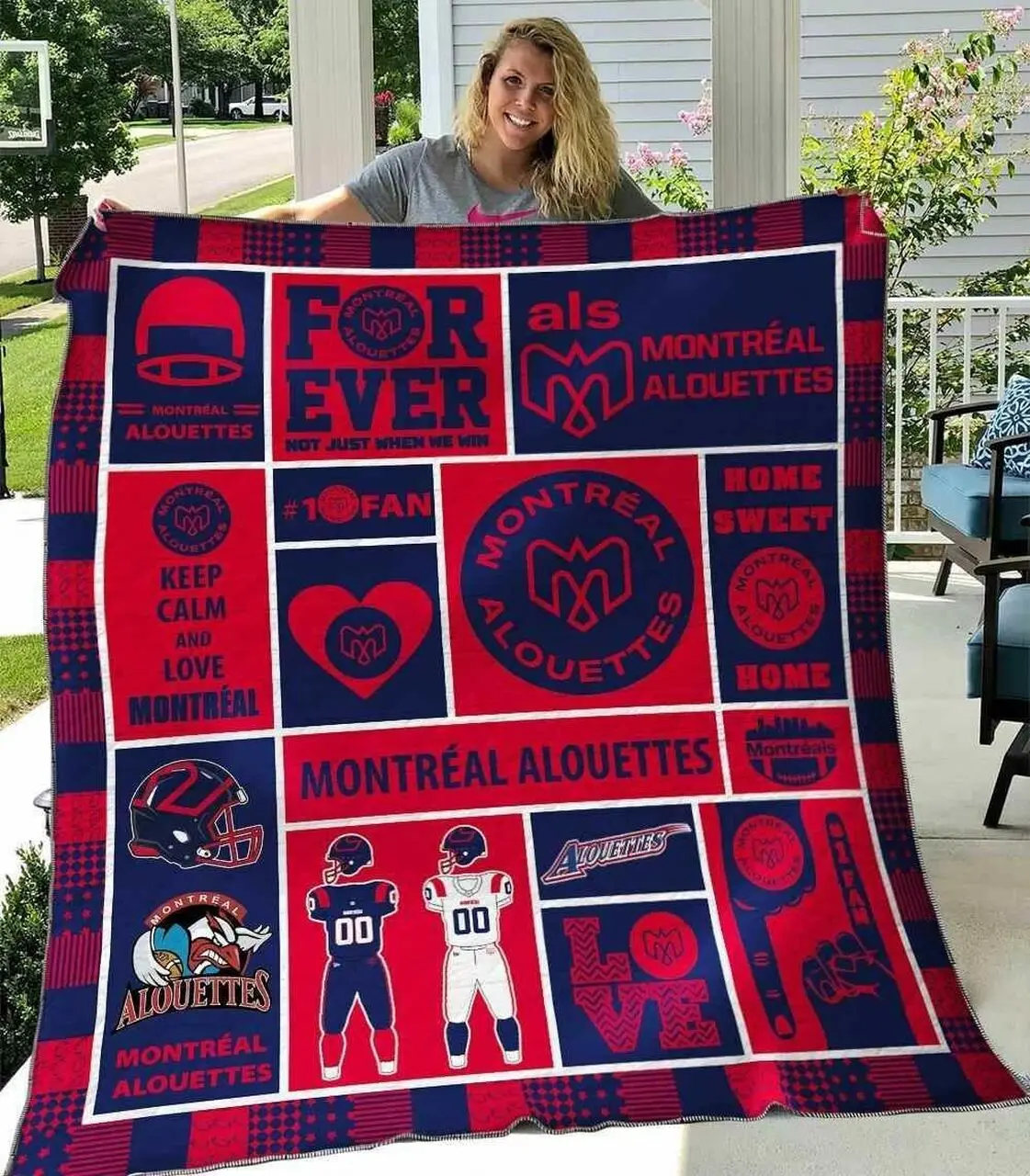 Montreal Alouettes Blanket Th1607 Quilt and Home Decor