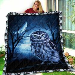 Moon Owl SH23 NTTH011298 3D Customized Quilt and Home Decor