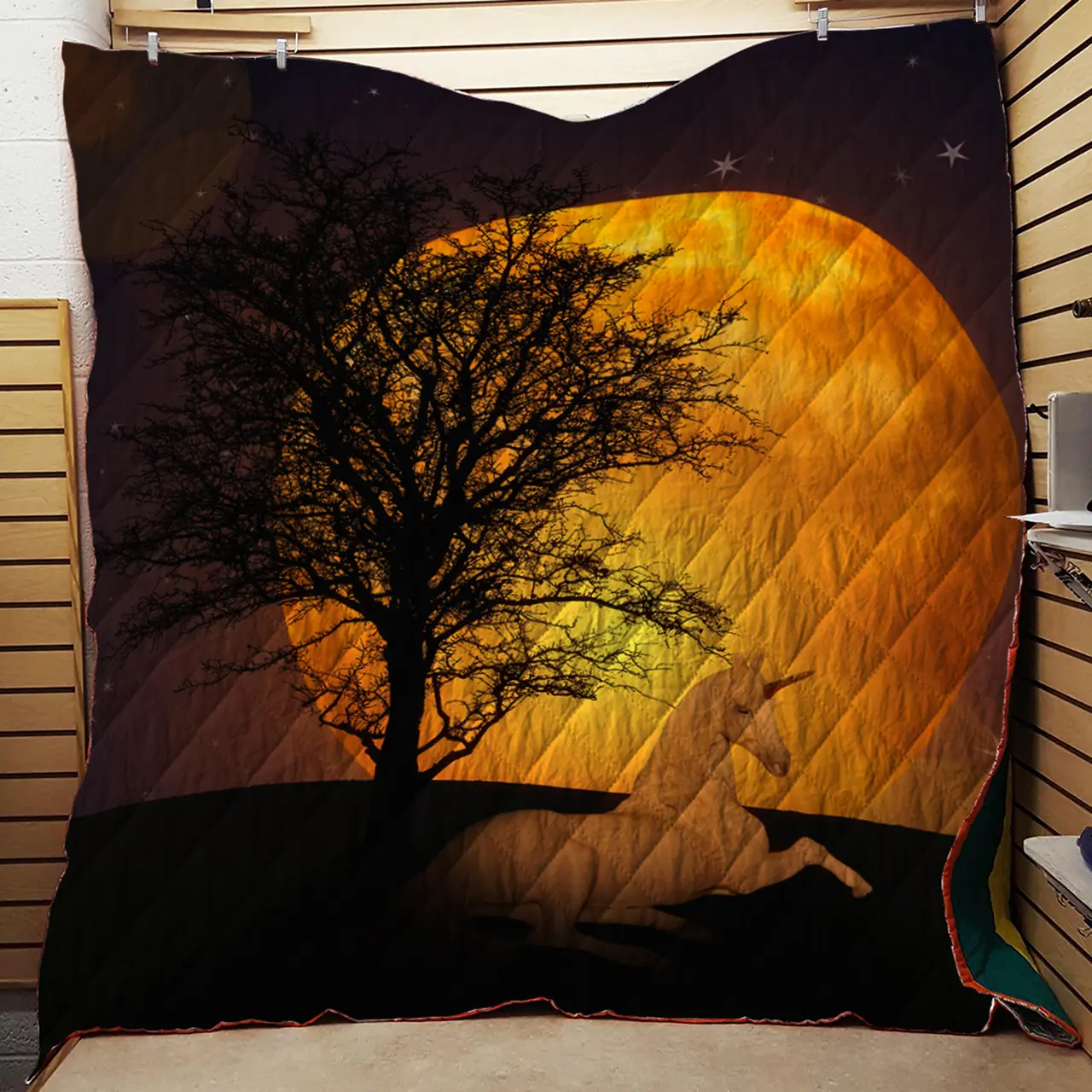 Moon Unicorn Fable Mythical Quilt and Home Decor