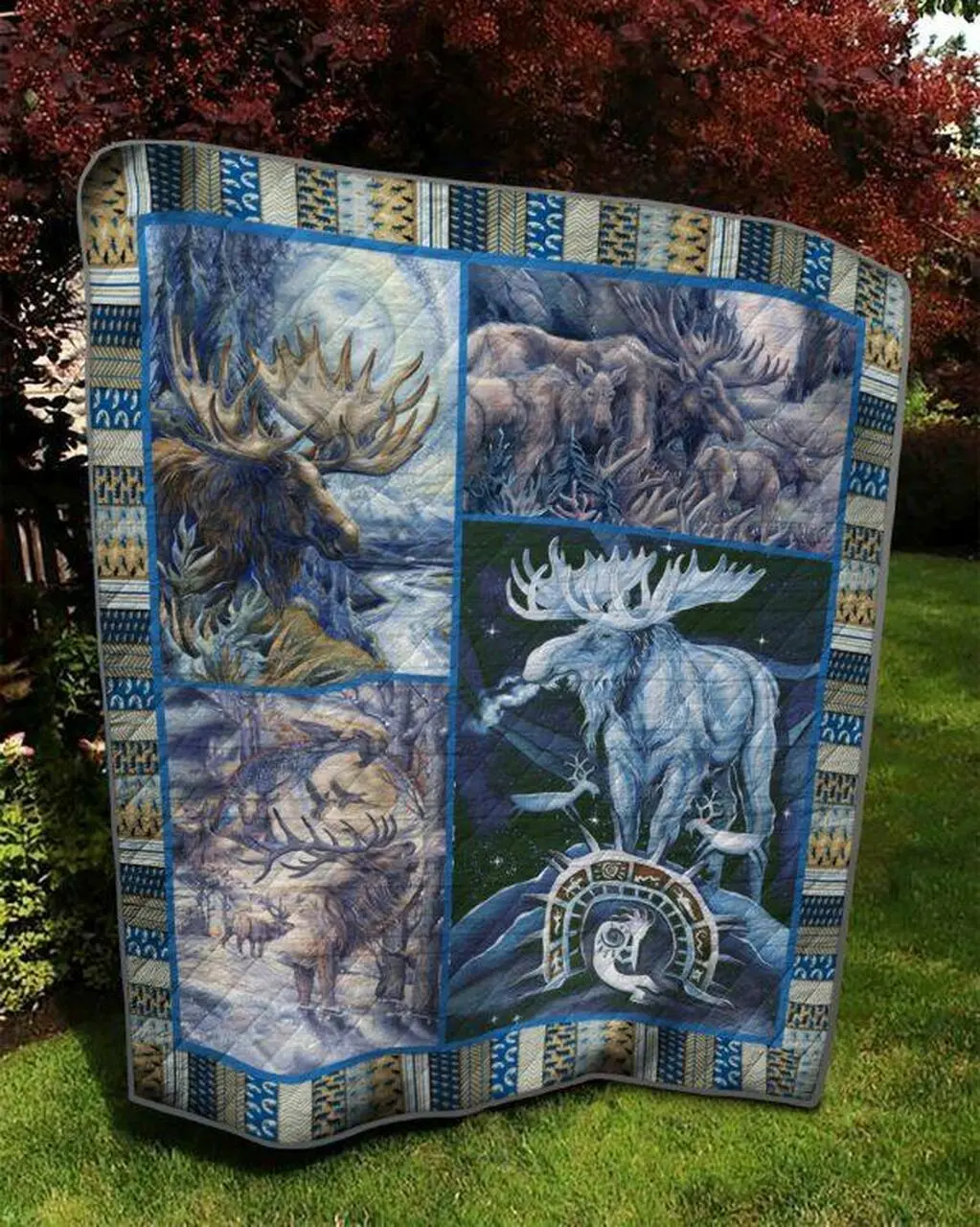 Moose Bs0904 7 Quilt Blanket Quilt and Home Decor