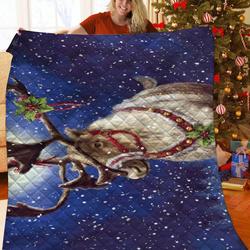 Moose Christmas Jfj Quilt Lxm and Home Decor