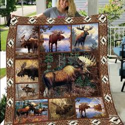 Moose Hunting Wonderful Time GK12 3D Customized Quilt and Home Decor