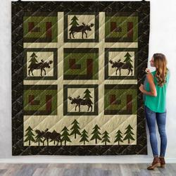 Moose HUR3262 3D Customized Quilt 2407 and Home Decor