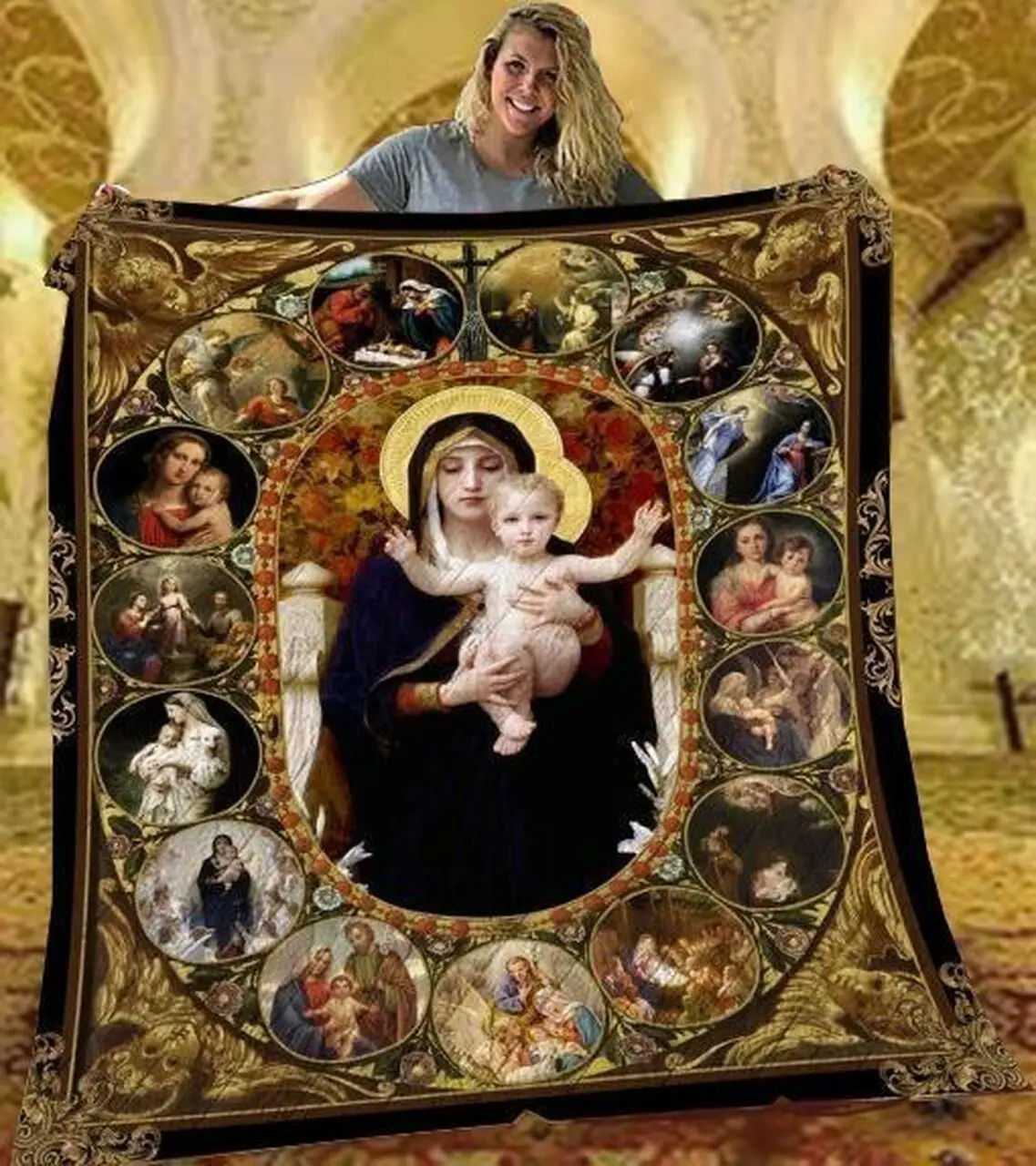 Mother Mary AD4 NTA020398 3D Customized Quilt and Home Decor