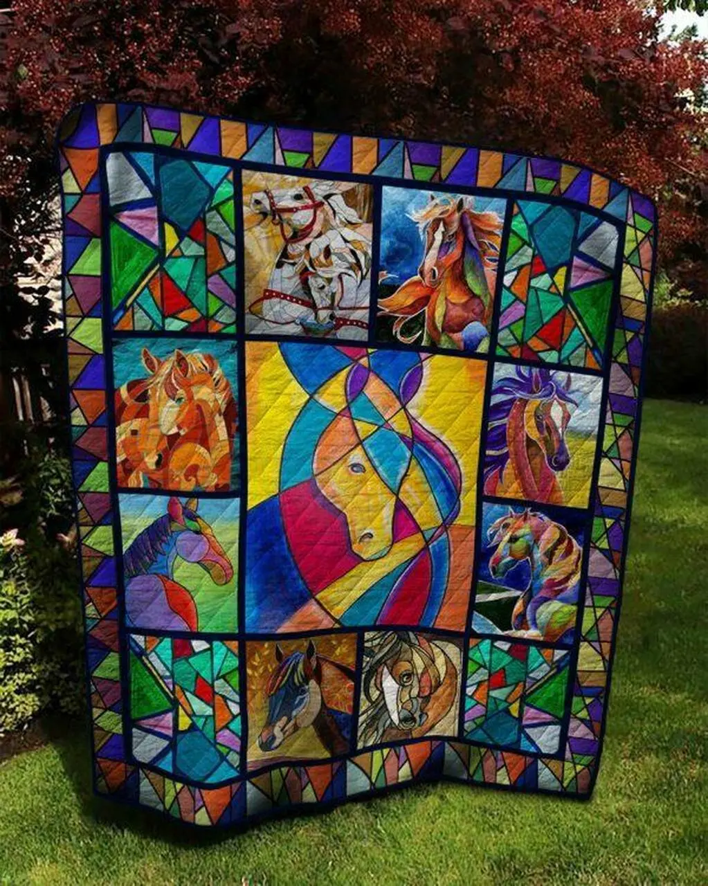 Motifs Horse Quilt Blanket Quilt and Home Decor