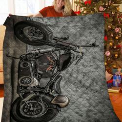 Motorcycle JFJ10133 3D Customized Quilt 2707 and Home Decor