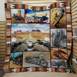 Motorcycle On Every Road Quilt Blanket Great Customized Blanket Gifts For Birthday Christmas Thanksgiving and Home Decor