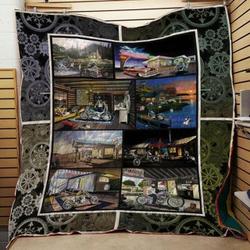 Motorcycles Anthony Hicks Art Washable Handmade Quilt 1112-05 and Home Decor