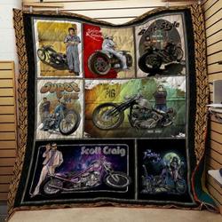 Motorcycles Jd Washable Handmade Quilt 1212-01 and Home Decor