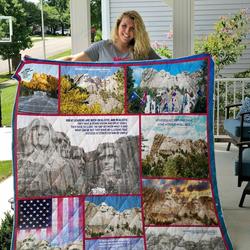 Mount Rushmore In 4 Seasons Quilt Blanket and Home Decor