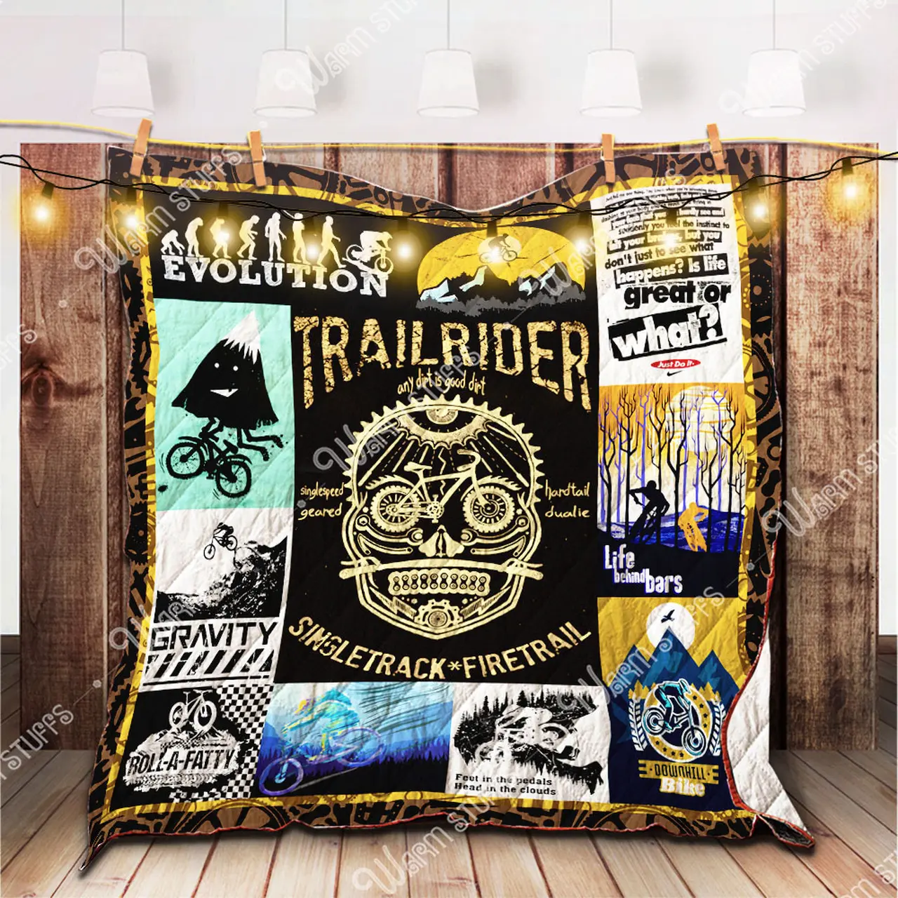 Moutain Biking Quilt Kl and Home Decor