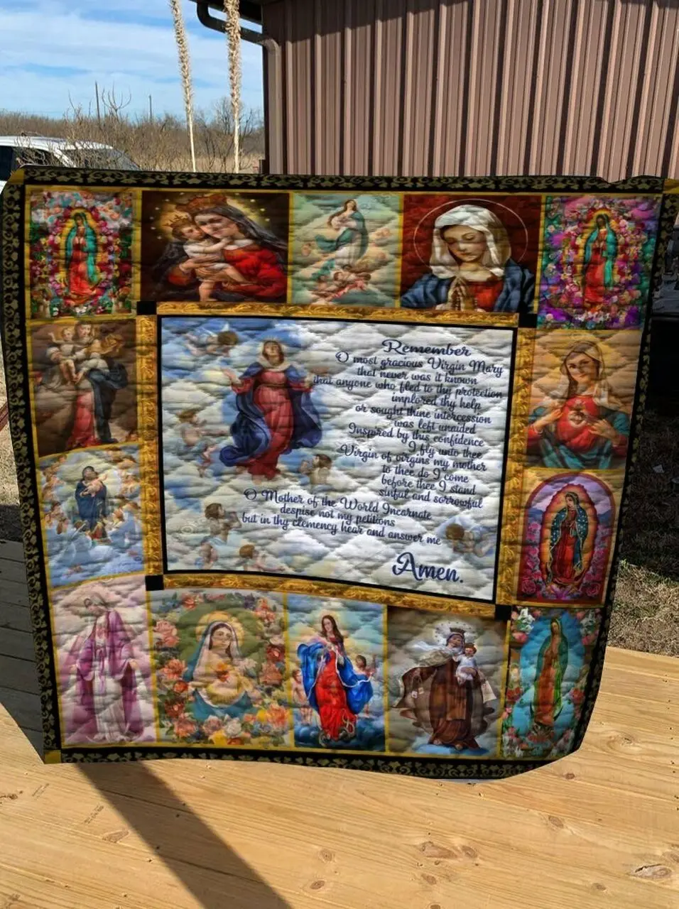 Mp Virgin Mary Hear Me Quilt Liecb Fuct2409 and Home Decor