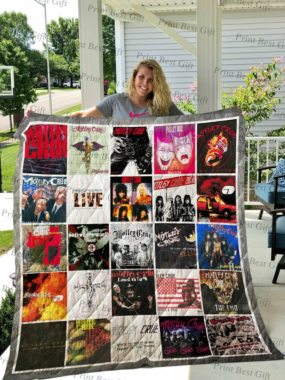 Mtley Cre Albums Cover Poster Quilt Blanket Ver 2 and Home Decor