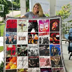 Mtley Cre Albums Cover Poster Quilt Blanket Ver 2 and Home Decor